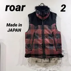 激レア☆roar ロアー チェック柄 毛皮(ラム) 二丁拳銃ダウンベスト