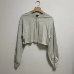 w closet クロップドスウェット ハーフジップライトグレー