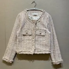 Adorable ツイードジャケット　ノーカラージャケット　サイズFree