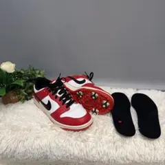 希少 ナイキ ダンクロー シカゴ ゴルフシューズ 27.5cm レッド ホワイトのサムネイル