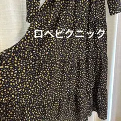 ロペピクニック 花柄長袖フレアワンピース L