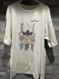 ボブハリソン アニマルTシャツ 古着 90s あのちゃん L グレー 20330 