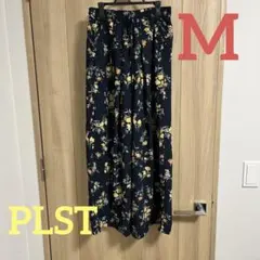【新品未使用】PLST 花柄 ワイドパンツ Mサイズ ネイビー