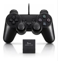 【即セーブ対応セット】PS2 コントローラー メモリーカード 8MB 付き 互換