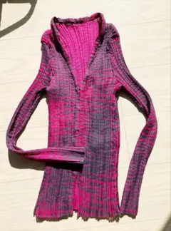 イッセイミヤケ▪︎ISSEY MIYAKE FETE▪︎二重布の秋冬カーディガン