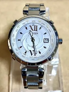 CITIZEN　XC クロスシー　シルバー文字盤　電波ソーラー　女性用腕時計