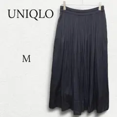 【ユニクロ】ギャザーロングスカート ウエストゴム ポケット ブラックＭ シンプル
