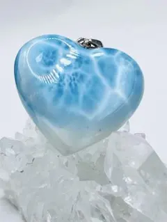 高品質可愛いハートのラリマーペンダントトップシルバー925天然石パワーストーン