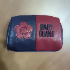 MARY QUANT フラワーモチーフ ポーチ コスメポーチ ネイビー/レッド