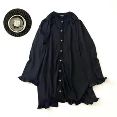 【極美品】シャネル　カシミヤ＆シルク フリルカーディガン　ココマーク　23AWのサムネイル