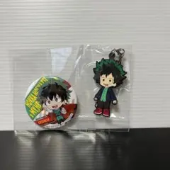 ヒロアカ　緑屋出久　ほっかほっか亭　￼缶バッジ　ラバーマスコット