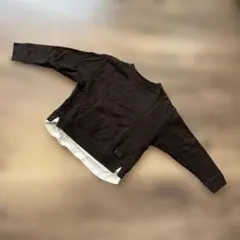 ダークブラウン レイヤード トレーナー