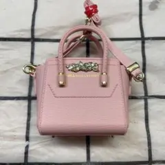 ジルスチュアート ミニビジューロイヤルトートキーホルダー ピンク