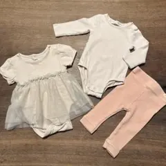 【3点セット】ベビー服 60〜70 H&M/ZARA ナチュラルカラー 女の子
