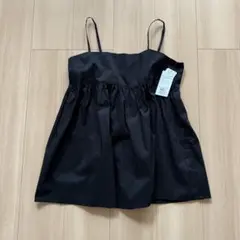 【新品タグ付】 匿名配送 オペークドットクリップ ペプラムキャミブラウス 洗濯可