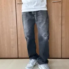 Levi's501/W36L32/ブラックデニム/ダメージ/古着/00528