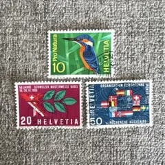 1288 【消印有：海外切手(スイス)】 1970年 ステンドグラス 4種完