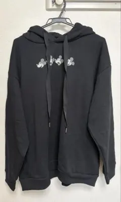 ディズニーリゾート ミッキーマウス 耳付きパーカー ブラック Lサイズ