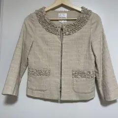 Bon mercerie ノーカラー　ジャケット 36 上着　匿名　ワールド