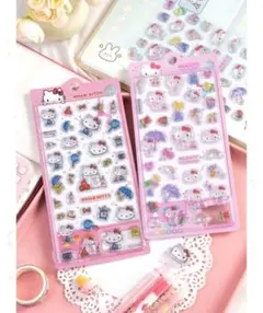 2セット ボンボンドロップシール　ハローキティ 立体 ぷっくり サンリオ