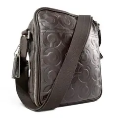 COACH シグネチャーレザー ショルダーバッグ ブラウン 斜め掛け 財布付き