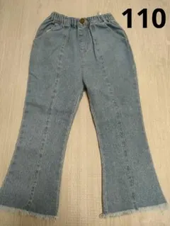 美品　フレアデニム　フリンジ　110