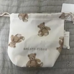 新品 GELATO PIQUE テディベア くま柄 巾着 ポーチ