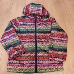 カラフル幾何学模様フードジャケット 130