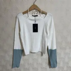 新品　タグ付　未使用　カスタネ　kastane ニット　リブ　配色　トップス