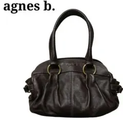 アニエスベー レザートートバッグ ハンドバッグ ブラウン