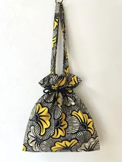 アフリカ布/アフリカン/巾着トートバッグ/肩掛けバッグ/ハンドメイド