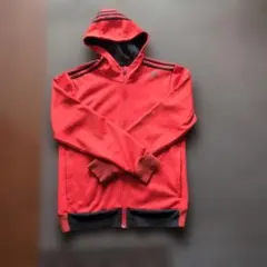 adidas 赤 フード付き ジャージ Lサイズ