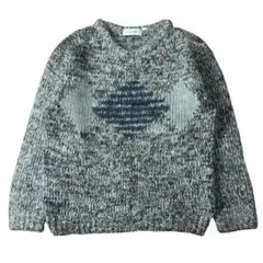 Vintage 90s【ダイヤ柄】ゆる編み ミックスグレー モヘアニットセーター