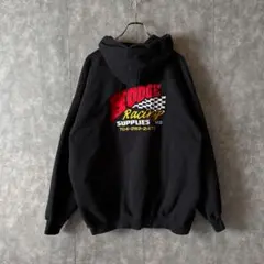 アクティブジャケット系Hanes フルジップパーカー 黒 XL 刺繍 ロゴ　古着