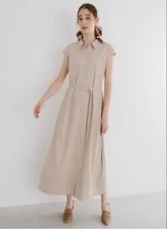 COCODEAL ココディール メランジハーフジップノースリタックワンピース
