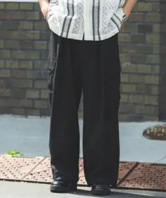 RAGEBLUE ブラック trカーゴパンツ スラックスのサムネイル