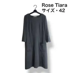 Rose Tiara/ローズティアラ/42/圧縮ウール100/長袖/ワンピース
