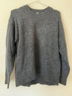 UNIQLO スフレヤーンクルーネックセーター　グレー 長袖