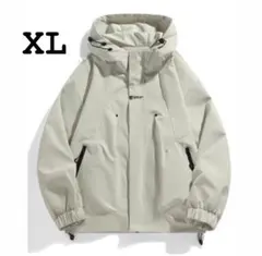 軽量 撥水 マウンテンパーカー メンズ ジャケット アイボリー XL