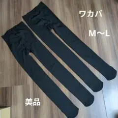 【美品】ワカバ　厚手　やや裏起毛　タイツ　黒　М〜L　２着セット