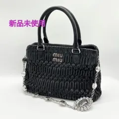 ナッパクリスタル　ブラック miu ミュウミュウ ハンドバッグ ショルダーバッグ マテラッセ