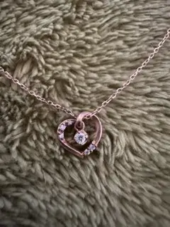 4°C K10 ダイヤハートネックレス　ピンクゴールド