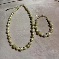 メイグローブ　コットンパール　ネックレス　ブレスset