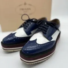 美品✨ プラダ レザー ウイングチップ 厚底 レースアップ ローファー 36.5 楽天市場】【プラダ】Prada 厚底 ウィングチップ レザー レースアップ