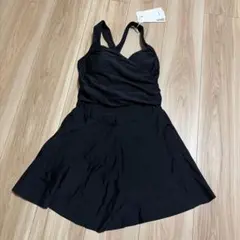 ブラック ワンピース水着 クロスストラップ