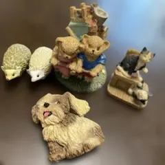 【まとめ売り】動物の樹脂フィギュア　3セット　犬のブローチ