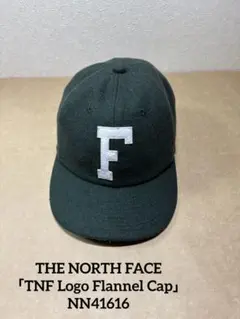 THE NORTH FACE フランネル素材ダークグリーン F刺繍 キャップ