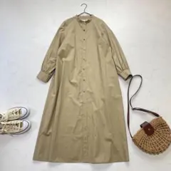 【未使用級】23区 リネン シャツワンピース マキシ丈 ベルト インナー付き 未使用級】23区 リネン シャツワンピース マキシ丈 ベルト インナー