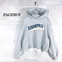 PAGEBOY ページボーイ　ショート丈パーカー　切りっぱなし風　グレーのサムネイル