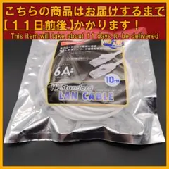 Hi-Standard LANケーブル カテゴリー6A準拠 10m ホワイトのサムネイル
